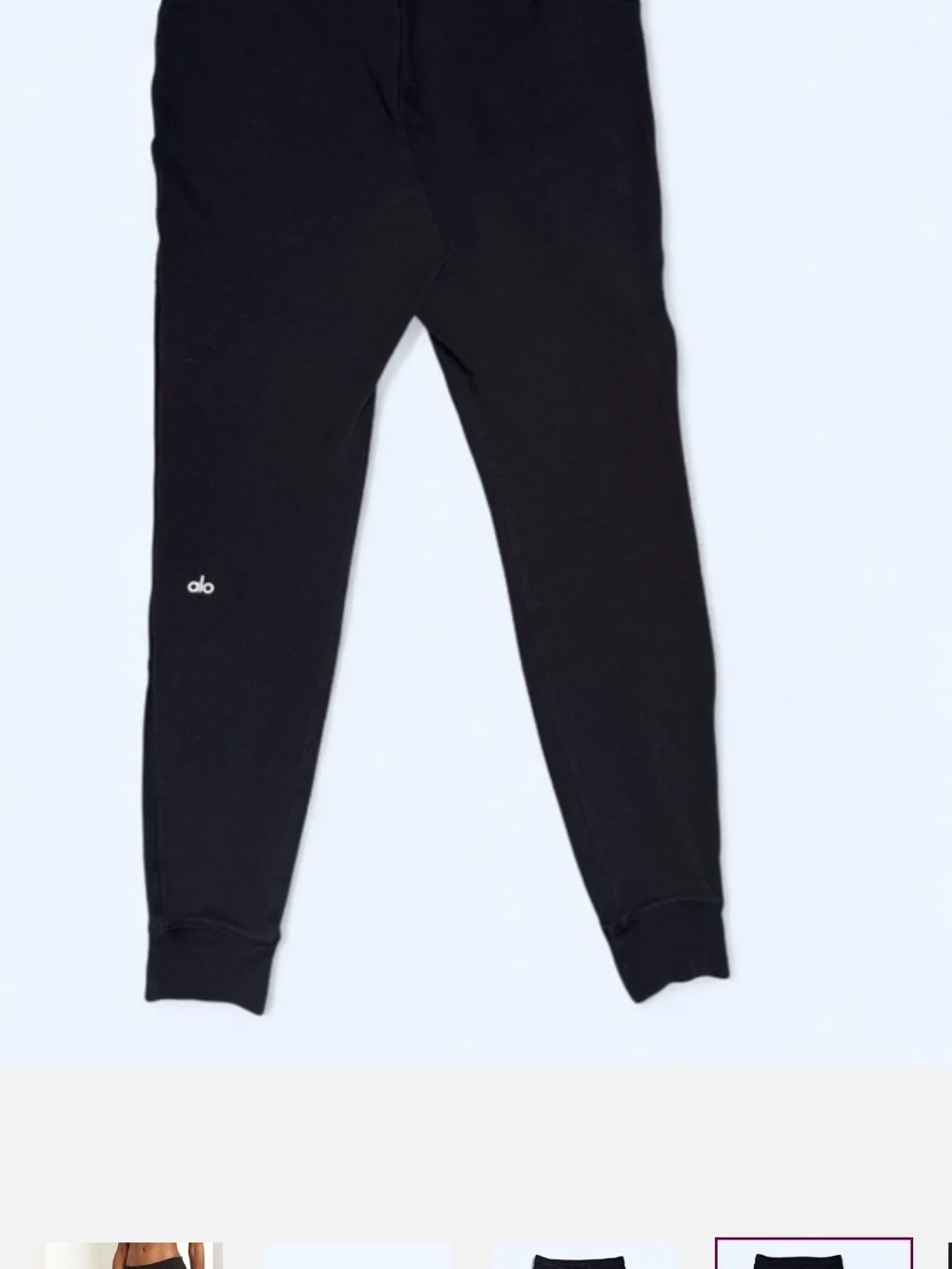 ALO Yoga Black Ribbed Moto Joggers